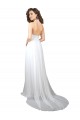 Soft Chiffon Low Back Sweep Train V-Neck A-Line Semi Formal Evening Dress / Bridesmaid Dress Plymouth