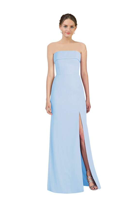Soft Chiffon Low Back Long Strapless Trumpet Black Tie Evening Gown / Bridesmaid Dress Plymouth