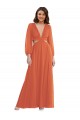 Soft Chiffon Open Back Long V-Neck A-Line High Low Evening Gown / Bridesmaid Dress Plymouth