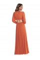 Soft Chiffon Open Back Long V-Neck A-Line High Low Evening Gown / Bridesmaid Dress Plymouth