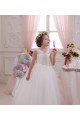 Tulle & Lace Keyhole Back Long High Neck Ball Gown Little Flower Girl Dresses Plymouth