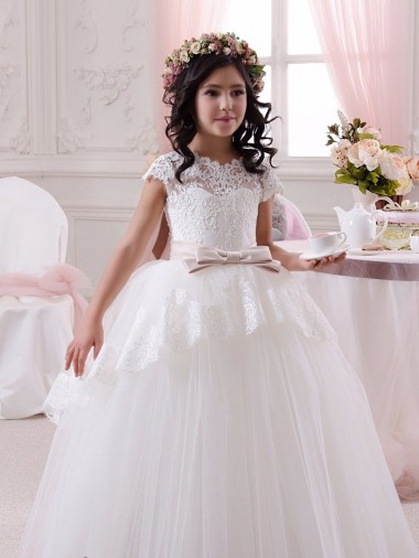 Tulle & Lace Long Sweetheart Ball Gown Flower Girl Dresses Plymouth