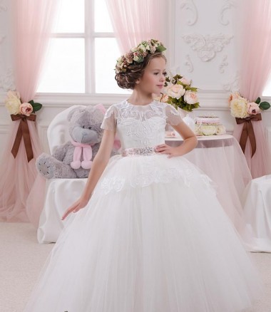 Tulle & Lace Long Sweetheart Ball Gown Flower Girl Dress Plymouth