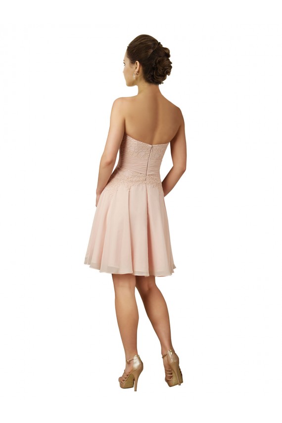 Soft Chiffon & Lace Knee Length Sweetheart A-Line Bridesmaid Dress Plymouth