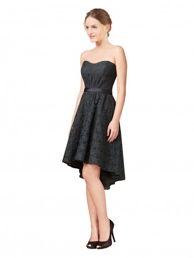 Lace Knee Length Sweetheart A-Line High Low Bridesmaid Dress Plymouth