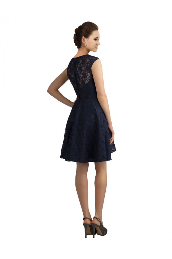 Lace Knee Length V-Neck A-Line Bridesmaid Dress / Evening Dress Plymouth