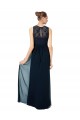 Chiffon & Lace Keyhole Back Long Bateau Neck A-Line Bridesmaid Dress Plymouth