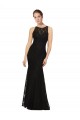 Lace Open Back Long Jewel Neck Sheath Bridesmaid Dress Plymouth