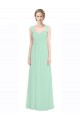 Soft Chiffon & Lace Keyhole Back Long Sweetheart Mint Green A-Line Bridesmaid Dress Plymouth
