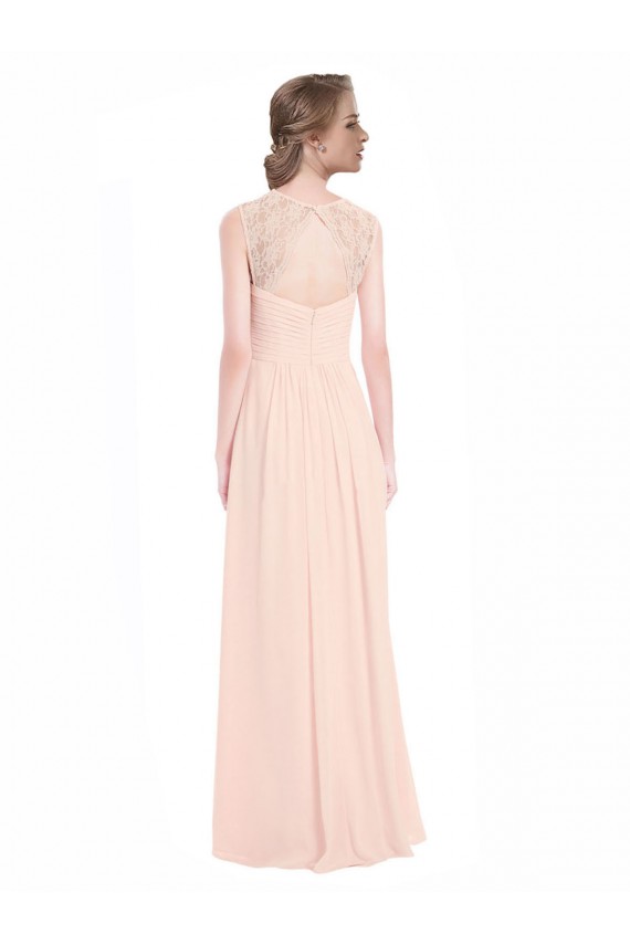 Soft Chiffon & Lace Keyhole Back Long Sweetheart Mint Green A-Line Bridesmaid Dress Plymouth