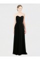 Soft Chiffon & Lace Low Back Long Sweetheart Black A-Line Bridesmaid Dress Plymouth