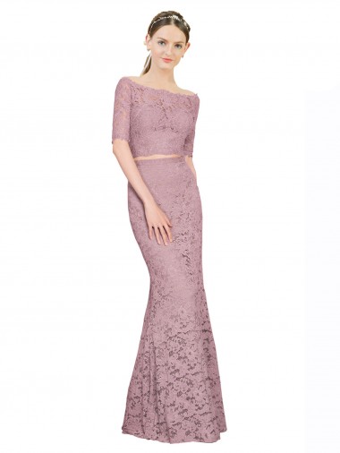 Lace Long Off the Shoulder Mermaid Formal Dress / Bridesmaid Dress Plymouth