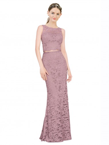 Lace Long Illusion Neck Mermaid Prom Dress / Bridesmaid Dress Plymouth