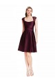 Satin & Lace Open Back Knee Length Square Neck A-Line Bridesmaid Dress Plymouth