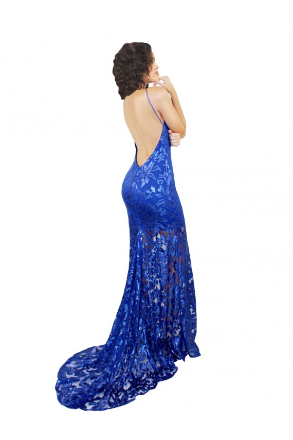 Lace Open Back Long High Neck Mermaid Semi Formal Evening Dress / Prom Dress / Bridesmaid Dress Plymouth