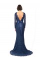 Lace V-Back Sweep Train Jewel Neck Mermaid, Sheath Bridesmaid Dress Plymouth
