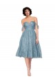 Lace Keyhole Back Knee Length Off the Shoulder A-Line Bridesmaid Dress Plymouth