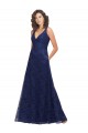 Lace Low Back Long V-Neck A-Line Bridesmaid Dress Plymouth