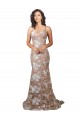 Lace Open Back Sweep Train V-Neck Mermaid Wedding Dress Plymouth
