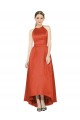 Satin Halter Neck A-Line High Low Bridesmaid Dress Plymouth