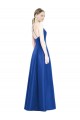 Satin Criss Cross Open Back Long Spaghetti Straps A-Line Bridesmaid Dress Plymouth