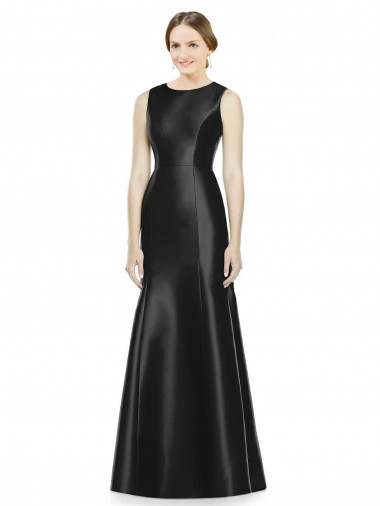 Satin Keyhole Back Long High Neck Mermaid Bridesmaid Dress Plymouth