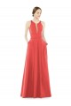 Satin Long Jewel Neck A-Line Bridesmaid Dress Plymouth