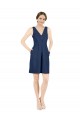 Satin Open Back Knee Length V-Neck A-Line Evening Gown / Bridesmaid Dress Plymouth