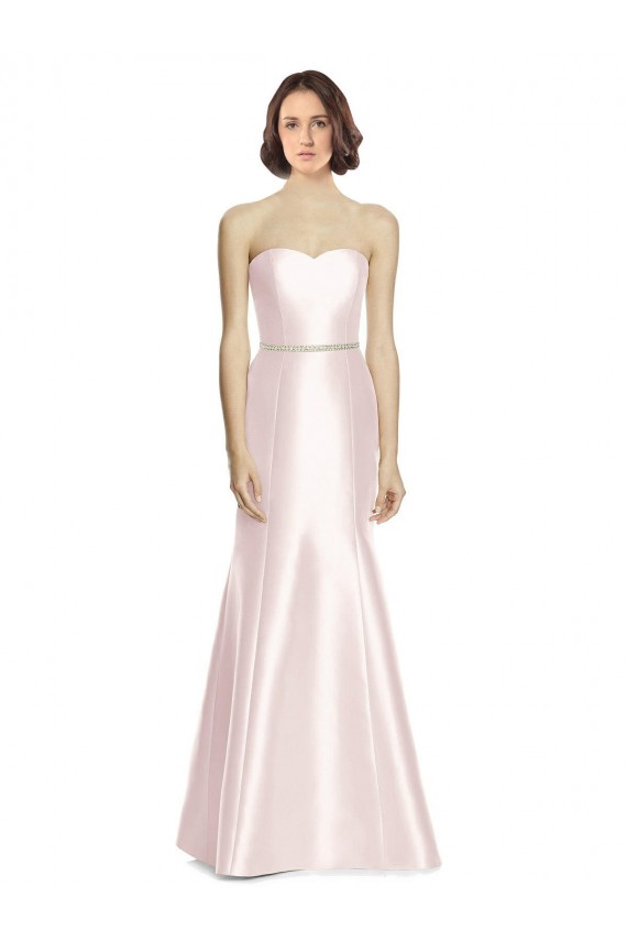 Satin Long Sweetheart Pink Mermaid Bridesmaid Dress Plymouth