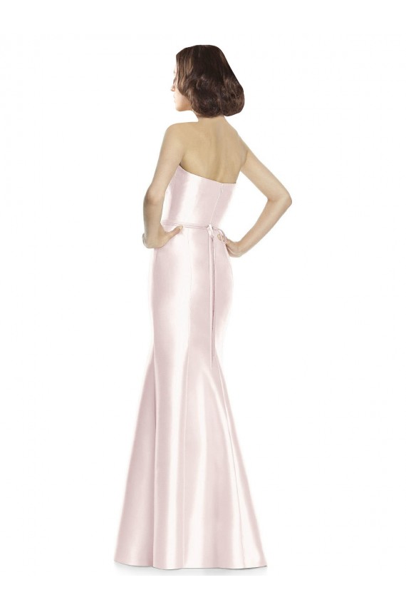 Satin Long Sweetheart Pink Mermaid Bridesmaid Dress Plymouth