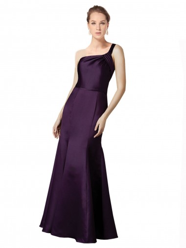 Satin Long One Shoulder Mermaid Prom Dress / Bridesmaid Dress Plymouth