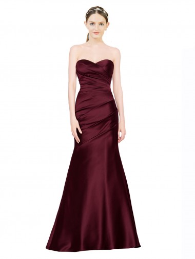 Satin Low Back Long Sweetheart Mermaid Formal Evening Gown / Prom Dress / Bridesmaid Dress Plymouth