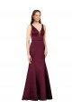Satin V-Back Long V-Neck Sheath Formal Evening Gown / Prom Dress / Bridesmaid Dress Plymouth