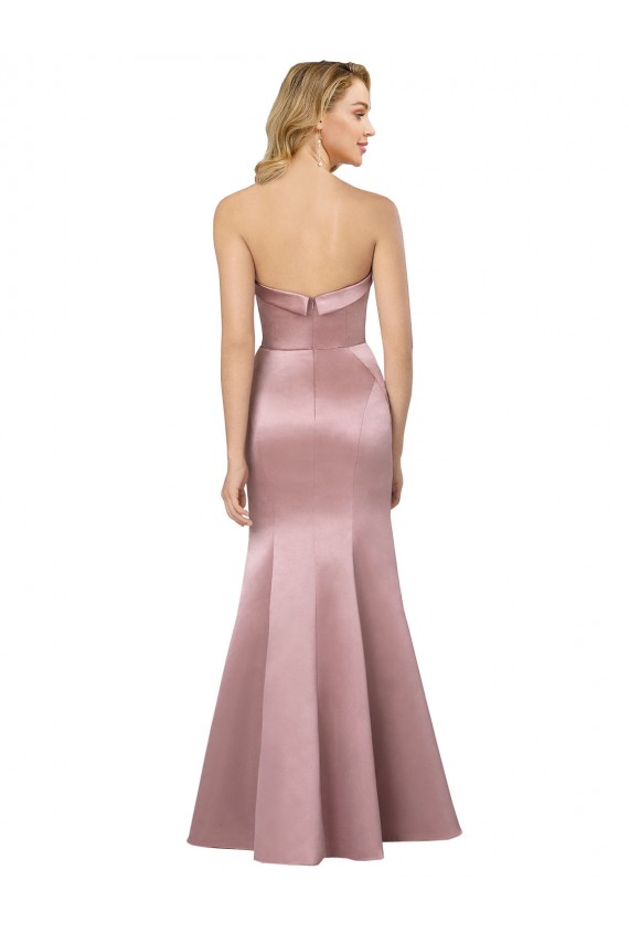 Satin Low Back Long Strapless Sheath Formal Evening Gown / Prom Dress / Bridesmaid Dress Plymouth
