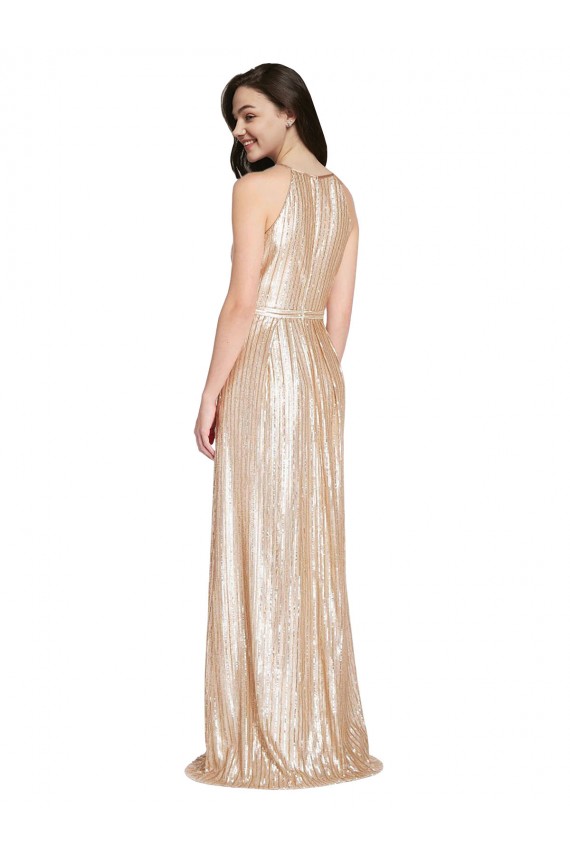 Sequin Long Halter Neck Sheath Formal Evening Gown / Prom Dress / Bridesmaid Dress Plymouth