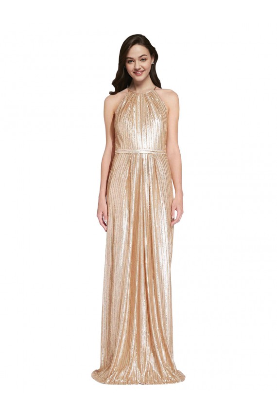 Sequin Long Halter Neck Sheath Formal Evening Gown / Prom Dress / Bridesmaid Dress Plymouth
