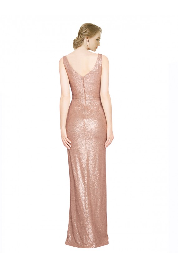 Sequin Long V-Neck Sheath Bridesmaid Dress / Evening Dress Plymouth