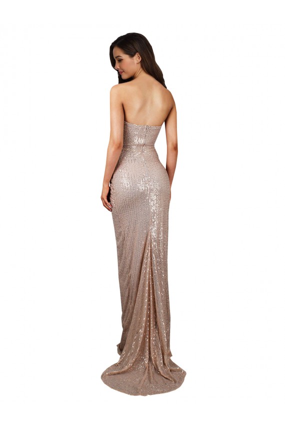 Sequin Low Back Long Scoop Neck Mermaid Formal Evening Gown / Prom Dress / Bridesmaid Dress Plymouth