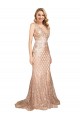 Sequin & Sparkling Sequin V-Back Long V-Neck Mermaid Formal Plus Size Evening Gown / Prom Dress / Bridesmaid Dress Plymouth