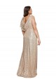 Sequin Long V-Neck A-Line Black Tie Plus Size Evening Gown / Prom Dress / Bridesmaid Dress Plymouth