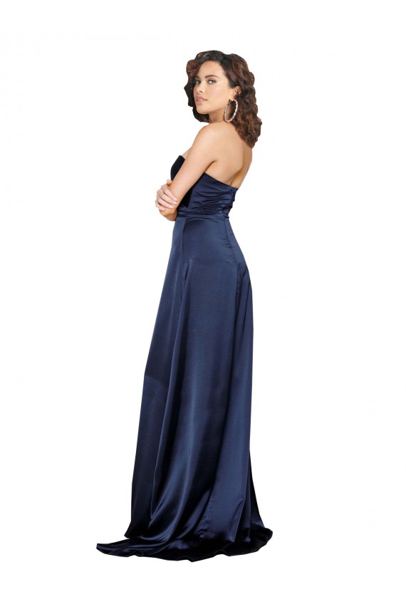 Silk like Satin Low Back Long Sweetheart A-Line Formal Evening Gown / Prom Dress / Bridesmaid Dress Plymouth