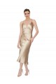 Silk like Satin Midi Length V-Neck A-Line Formal Evening Gown / Prom Dress / Bridesmaid Dress Plymouth