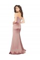 Silk like Satin V-Back Long V-Neck Sheath Black Tie Evening Gown / Prom Dress / Bridesmaid Dress Plymouth