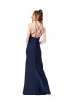 Silk like Satin Criss Cross Back Long High Neck Sheath Formal Evening Gown / Prom Dress / Bridesmaid Dress Plymouth