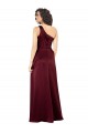 Silk like Satin Long One Shoulder Burgundy A-Line Formal Evening Gown / Prom Dress / Bridesmaid Dress Plymouth