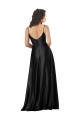 Silk like Satin Low Back Long V-Neck A-Line Formal Dress / Bridesmaid Dress Plymouth