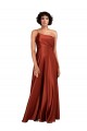 Silk like Satin Long One Shoulder Burnt Orange A-Line Black Tie Evening Gown / Prom Dress / Bridesmaid Dress Plymouth