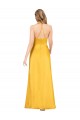 Silk like Satin Open Back Long V-Neck A-Line Formal Dress / Bridesmaid Dress Plymouth
