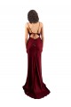Silk like Satin Criss Cross Open Back Long Cowl Neck Burgundy Sheath Formal Evening Gown / Prom Dress / Bridesmaid Dress Plymouth