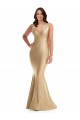 Silk like Satin V-Back Long V-Neck Mermaid Formal Plus Size Evening Gown / Prom Dress / Bridesmaid Dress Plymouth